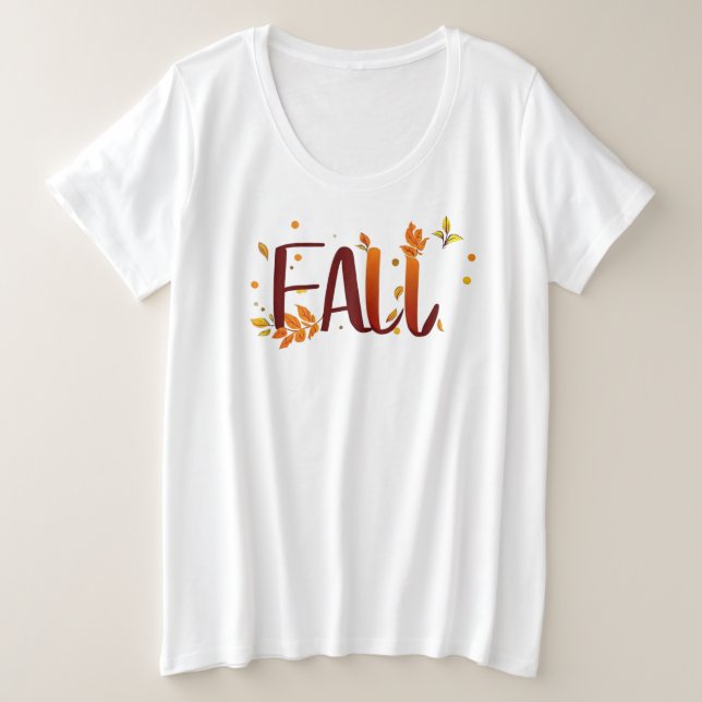 Fall/Autumn/Leaves  Plus Size T-Shirt (Design Front)