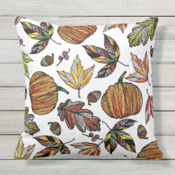 Fall Pillows Archives Decorative For Your Couch Fall Autumn Leaves Pumpkin And Acorns Ilration Outdoor Pillow