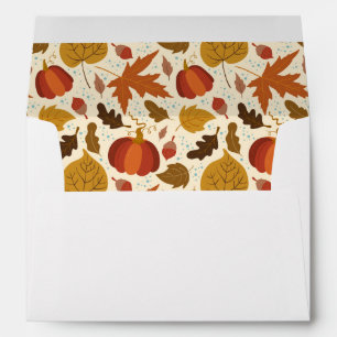 Fall Autumn Leaves Pumpkin Return Address Envelope