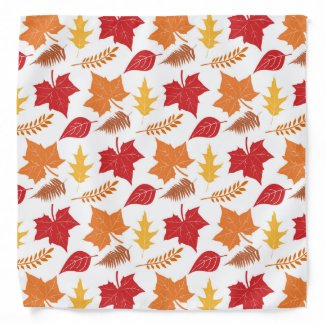 Fall Autumn Leaves Retro Thanksgiving Bandana