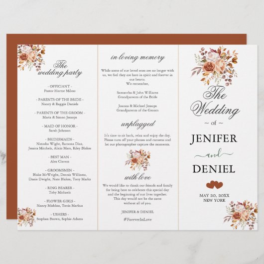 Fall Autumn Leaves Rustic Country Boho Wedding (Front/Back)