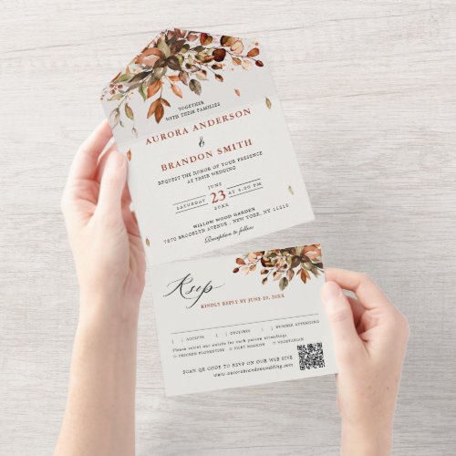 Fall Autumn Leaves Rustic Country Boho Wedding