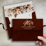 Fall Autumn Leaves Rustic Country Boho Wedding Envelope<br><div class="desc">Elegant rustic country fall wedding Invitation envelope featuring brown,  red,  orange,  green eucalyptus leaves. Please contact me for any help in customization or if you need any other product with this design.</div>