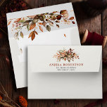 Fall Autumn Leaves Rustic Country Boho Wedding Envelope<br><div class="desc">Elegant rustic country fall wedding Invitation envelope featuring brown,  red,  orange,  green eucalyptus leaves. Please contact me for any help in customization or if you need any other product with this design.</div>