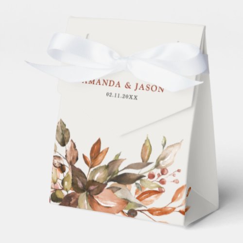 Fall Autumn Leaves Rustic Country Boho Wedding Favor Boxes