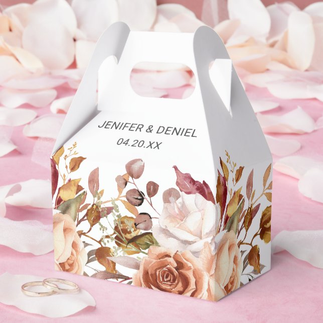 Fall Autumn Leaves Rustic Country Boho Wedding Favor Boxes (Wedding)