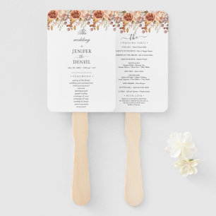 Fall Autumn Leaves Rustic Country Boho Wedding Hand Fan