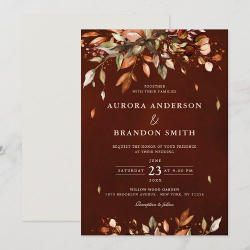 Fall Autumn Leaves Rustic Country Boho Wedding    