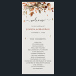 Fall Autumn Leaves Rustic Country Boho Wedding Program<br><div class="desc">Elegant rustic country fall wedding program featuring brown,  red,  orange,  green eucalyptus leaves. Please contact me for any help in customization or if you need any other product with this design.</div>