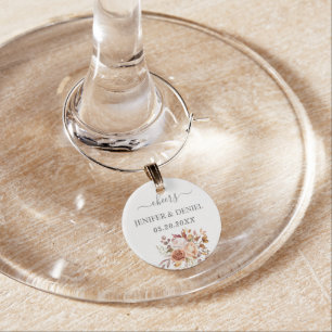 Fall Autumn Leaves Rustic Country Boho Wedding Wine Charm