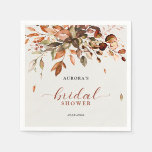 Fall Autumn Leaves Rustic Country Bridal Shower Napkins
