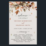 Fall Autumn Leaves Rustic Country Wedding Program<br><div class="desc">Elegant rustic country fall wedding program featuring brown,  red,  orange,  green eucalyptus leaves. Please contact me for any help in customization or if you need any other product with this design.</div>