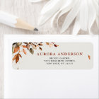 Fall Autumn Leaves Rustic Wedding Return Address