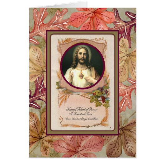 Fall Autumn Leaves Sacred Heart of Jesus (Front)