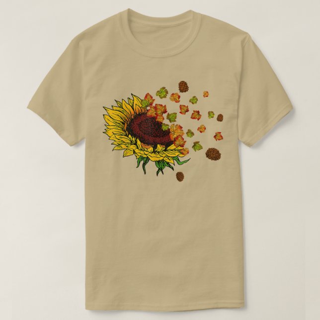 Fall Autumn Leaves Saying Sunflower Lover Gifts Fl T-Shirt (Design Front)