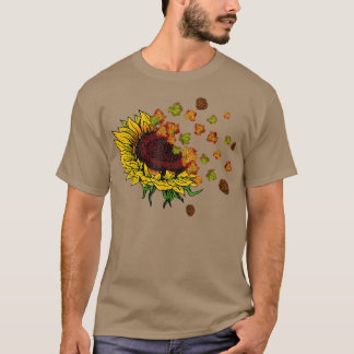 Fall Autumn Leaves Saying Sunflower Lover Gifts Fl T-Shirt
