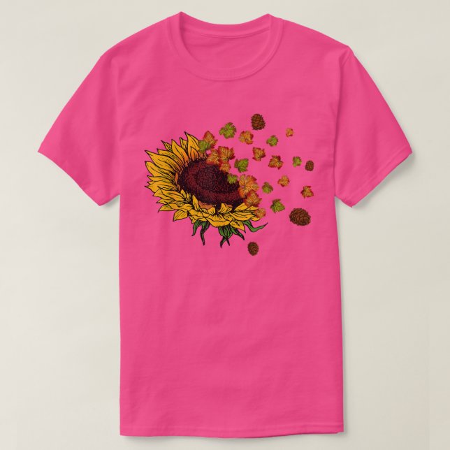 Fall Autumn Leaves Saying Sunflower Lover Gifts Fl T-Shirt (Design Front)