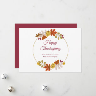 Fall Autumn Leaves Thanksgiving Holiday Card
