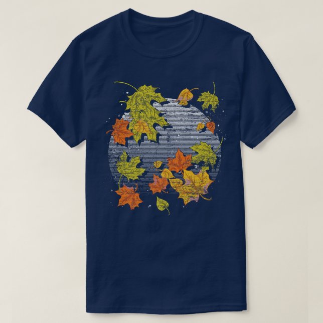Fall Autumn Leaves Thanksgiving Nature Botanical F T-Shirt (Design Front)