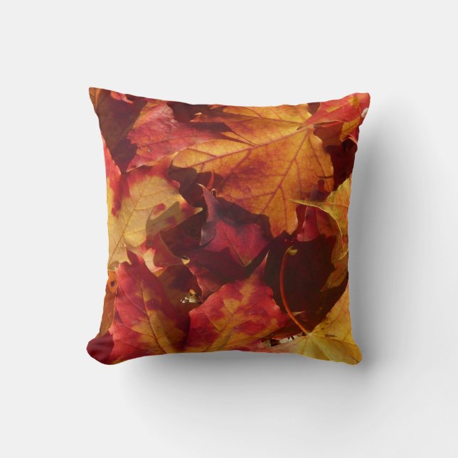 Fall Autumn Leaves Throw Pillow (Front)
