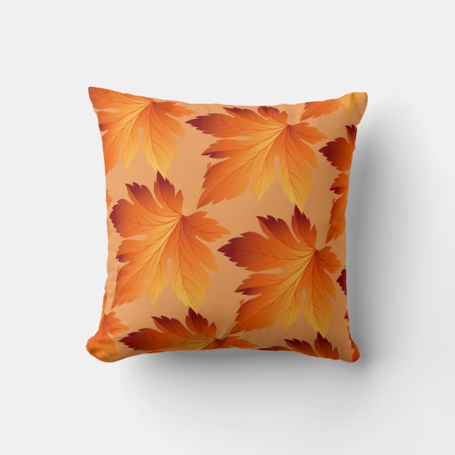 Fall Autumn Leaves Throw Pillow (Front)