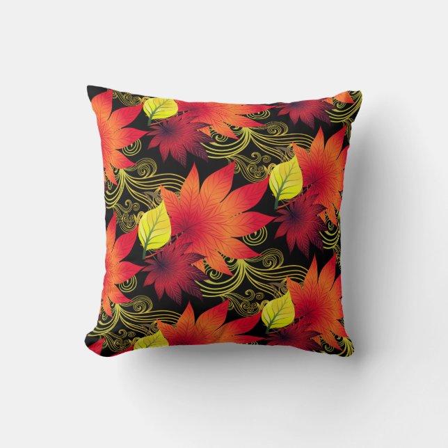 Fall Autumn Leaves Throw Pillow (Front)