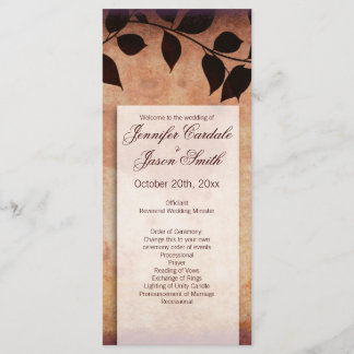 Fall Autumn Leaves Vertical Wedding Programs