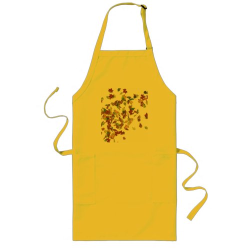 FALL AUTUMN LEAVES Yellow Long Apron