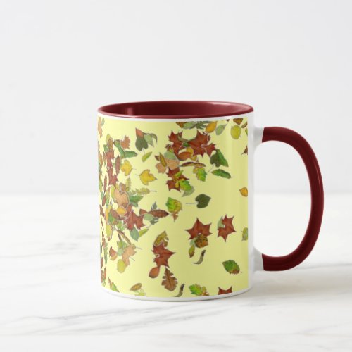 FALL AUTUMN LEAVES Yellow Mug