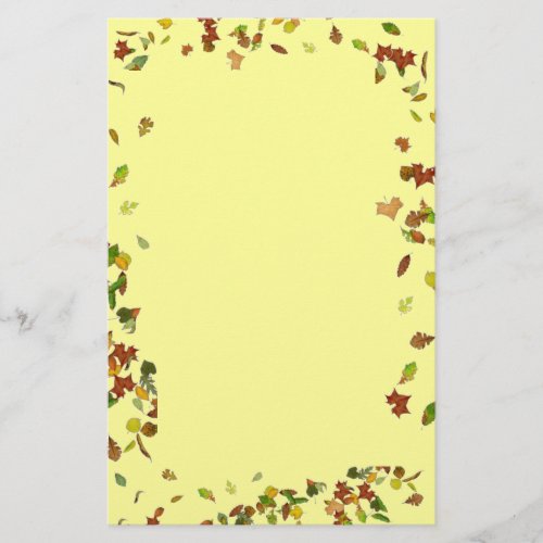 FALL AUTUMN LEAVES Yellow Stationery