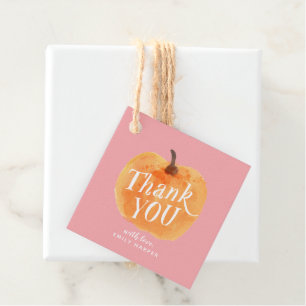 Fall Autumn Little Pumpkin Double-Sided Thank You Favor Tags