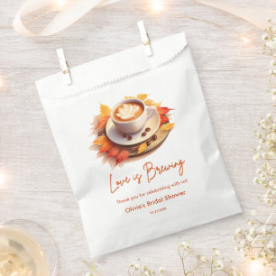 Fall Autumn Love is Brewing Coffee Bridal Shower Favor Bag
