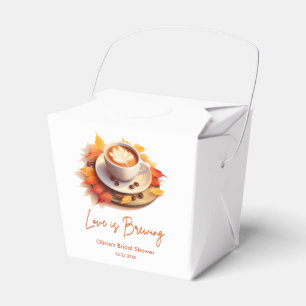 Fall Autumn Love is Brewing Coffee Bridal Shower Favor Boxes