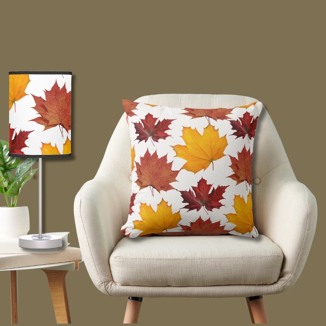 Fall Autumn maple leaves Throw Pillow (Creator Uploaded)