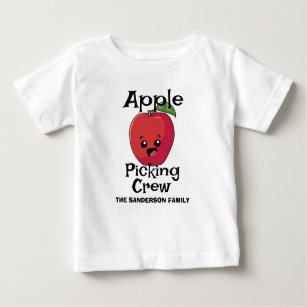 Fall Autumn Matching Family Apple Picking Crew Baby T-Shirt