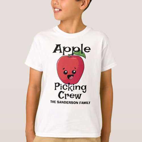 Fall Autumn Matching Family Apple Picking Crew T_Shirt