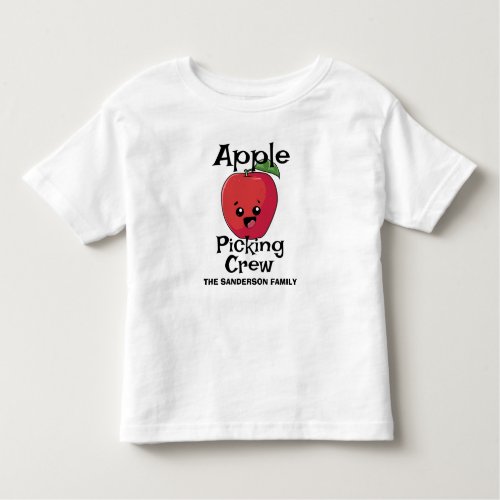Fall Autumn Matching Family Apple Picking Crew Toddler T_shirt
