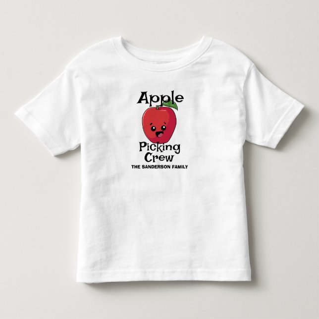 Fall Autumn Matching Family Apple Picking Crew Toddler T-shirt (Front)