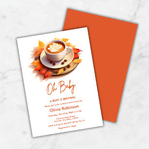 Fall Autumn Oh Baby A Baby is Brewing Baby Shower Invitation