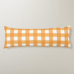 Fall Autumn Orange Plaid Pattern Body Pillow