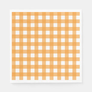 Fall Autumn Orange Plaid Pattern  Napkins
