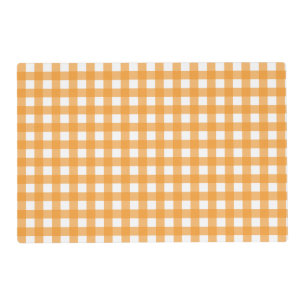Fall Autumn Orange Plaid Pattern Placemat