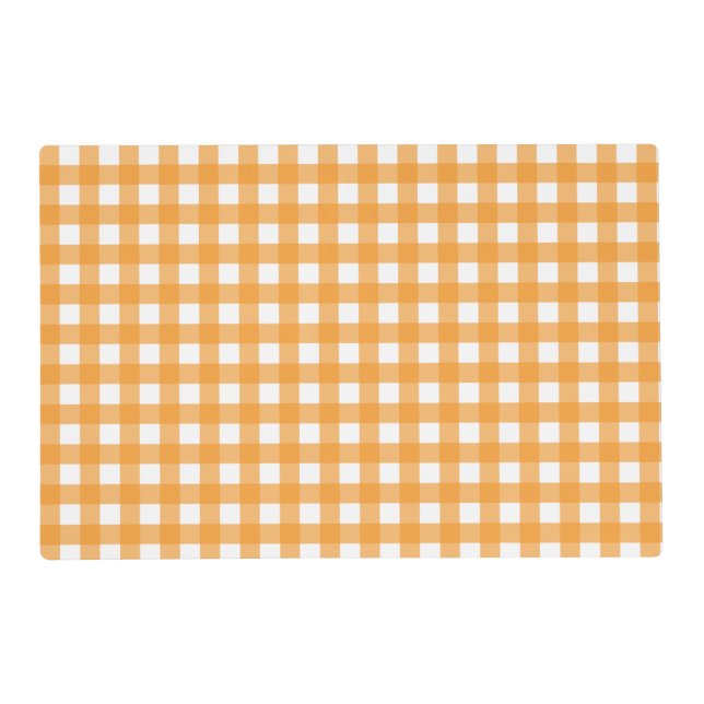 Fall Autumn Orange Plaid Pattern Placemat (Front)