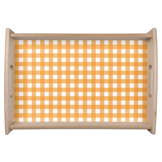 Fall Autumn Orange Plaid Pattern  Serving Tray (Front)