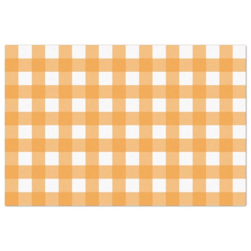 Fall Autumn Orange Plaid Pattern Tissue Paper