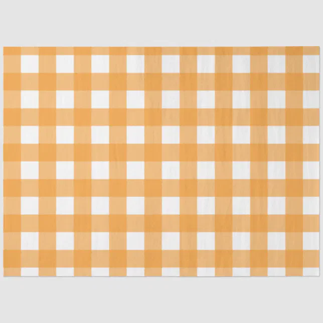 Fall Autumn Orange Plaid Pattern Tissue Paper | Zazzle