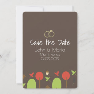 Fall Autumn Pattern Save the Date Invitation