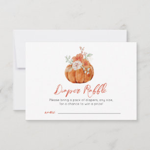 Fall Autumn Pumpkin Baby Shower Raffle Card