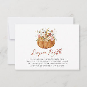 Fall Autumn Pumpkin Baby Shower Raffle Card