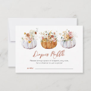 Fall Autumn Pumpkin Baby Shower Raffle Card